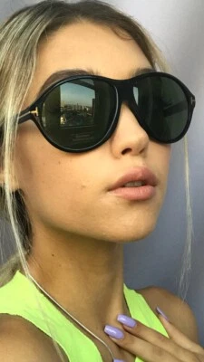 Nuevas gafas de sol Tom Ford TF 398 01N Tyler negras/verdes de gran tamaño para hombre y mujer Foto 1 de 4
