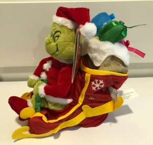 2021 The Grinch Stole Christmas on Santa's sleigh Plush Toy Battery Op.   - Picture 1 of 5