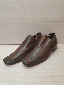 San Marina Paris Size Uk 9,5 Brown Leather Loafer - Picture 1 of 9