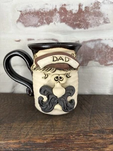 Taza Cara Única De Colección Papá Gres Firmado Bradford Cerámica 3D Bigote Divertido Regalo - Imagen 1 de 9