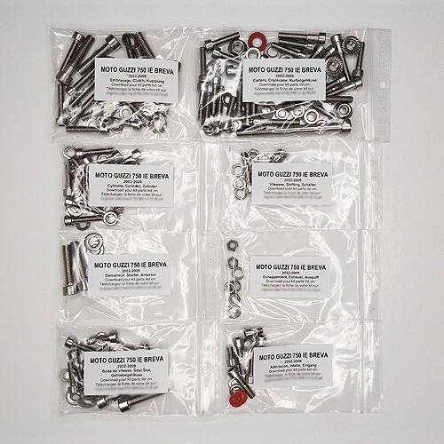 MOTO GUZZI V7 750 CLASSIC 2008-2012 Motor Acero Inoxidable Allen Tornillo Kit Perno Foto 1 de 1