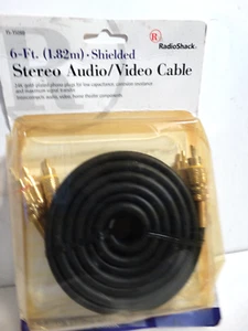 Radio Shack 6 Ft Shielded 24K Gold Plated Stereo Audio Video Cable  USA - Picture 1 of 2