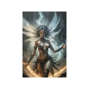 Fantasy Art Poster Fire Fairy Fantastic Image Elf Women - Picture 1 of 1