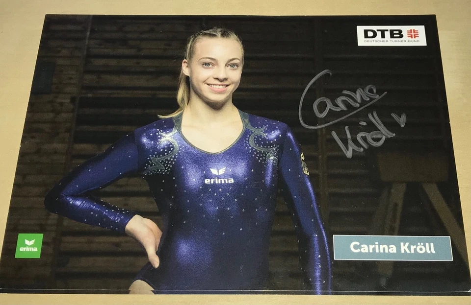 Carina Kröll Original signierte Autogrammkarte DTB Turnen Autogramm Karte AK - Bild 1 von 1