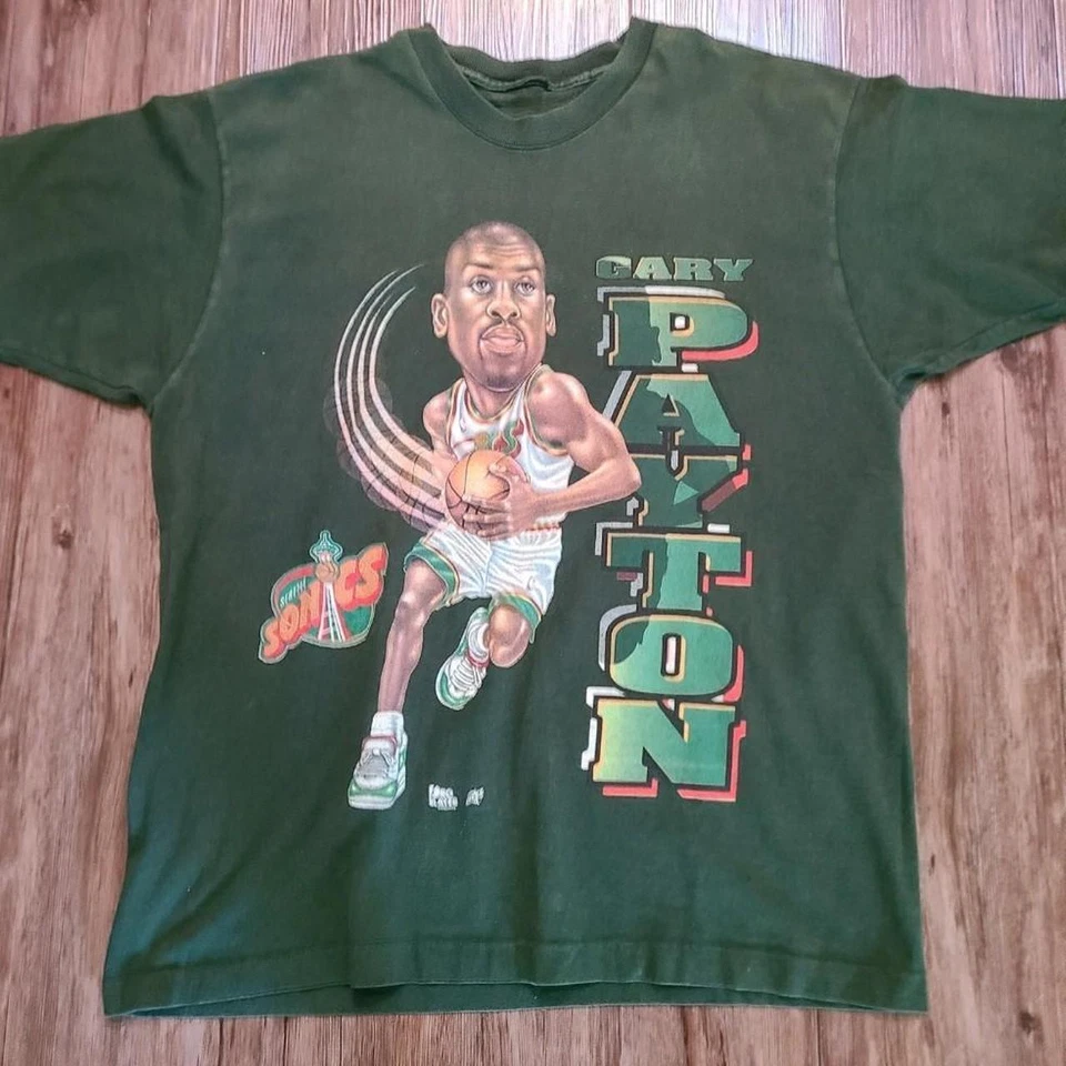 Gary Payton карикатурная рубашка Сиэтл Supersonics США 1994 ремейк футболка HN1826 - Изображение 1 из 1