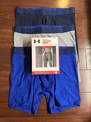 Paquete de 3 calzoncillos boxer Under Armour Tech para hombre medio azul gris UUSHJ823 6 pulgadas nuevos Foto 1 de 4