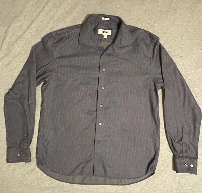 Camisa masculina Joseph Abboud sem ferro tamanho XL ajuste clássico em azul-cinza confortável - Imagem 1 de 4