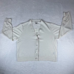 A New Day Cardigan Women's Small Cream Stretch Long Sleeve V Neck Button-Front - Picture 1 of 4