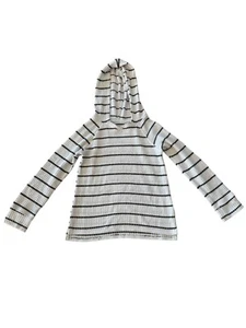 Mudd Girls Size 7 White With Black Stripes, Honey Comb Texture, Hooded, Light - Picture 1 of 6