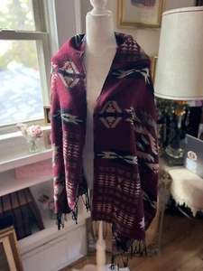 Sacred Threads Blanket Scarf Boho Aztec Western Tribal Fringe Wrap - Picture 1 of 6