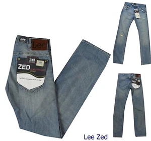 Leans lee zed da Uomo Slim Fit chiari strappato Pantaloni Cotone 44 a vita bassa - Picture 1 of 8