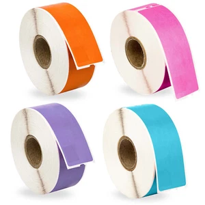 DYMO LW 30252 Address Labels - 48 Rolls - 12 each BLUE LAVENDER ORANGE PINK - Picture 1 of 8