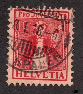 1917 Switzerland Helvetia - Sc# B9 - "10" Semi-postal used postage stamp - Cv$22 - Picture 1 of 1