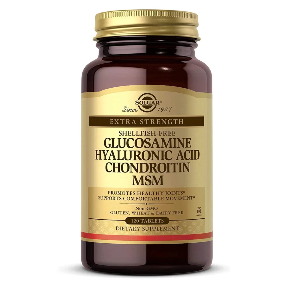 Solgar Glucosamine Hyaluronic Acid Chondroitin MSM Shellfish-Free 120 Tablets - Image 1 of 4