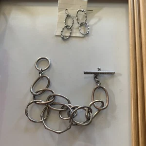 Kenneth Cole FANCY OVAL LINK BRACELET  - OVal link Earrings - Picture 1 of 6