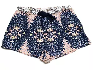 PJ Salvage Women's Size XS Peach Blue Floral Lounge Drawstring Pajama Shorts - Picture 1 of 7