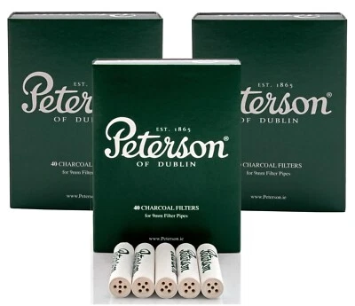 Pfeifenfilter Peterson mit Aktivkohle 9mm Filter für Pfeifen 3x40er Box - Bild 1 von 3
