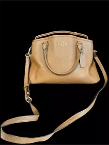 Coach Small Margot Carryall Brown Crossgrain Suede Interior Leather Bag F57527 - Picture 1 of 8