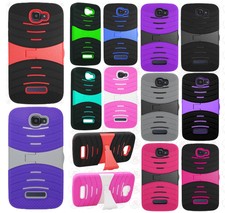 For Alcatel OneTouch Pop Icon A564C Hard Gel Rubber KICKSTAND Case Phone Cover