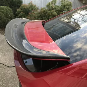 For Tesla Model X 2016-2022 Real Carbon Fiber Rear Trunk Spoiler Wing Lip Wide - Picture 1 of 12