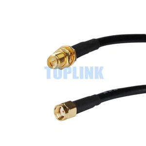 RP-SMA Male (Female Pin) to RP-SMA Female (Male Pin) RF Pigtail Cable KSR195 1M - Bild 1 von 3