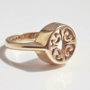 Feiner Vintage Ola Gorie schottischer 9 kt Gold St Magnus Ring um 1984; UK Größe "C 1/2" - Bild 1 von 7