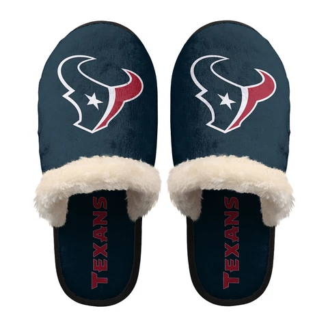 Houston Texans Unisex Fleece Slippers Warm Anti-slip House Indoor Shoes Gifts Cover