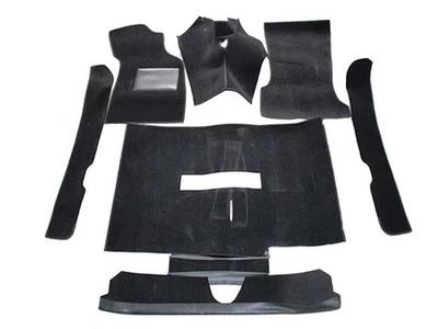 Juego de alfombras negras terciopelo borde de tela Opel Kadett B 2 puertas palanca de cambios larga Foto 1 de 2