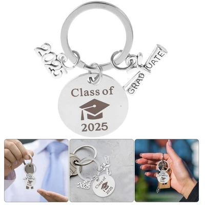  Anello Portachiavi Acciaio Inox Ciondolo Laurea ​​acciaio Inossidabile - Immagine 1 di 4