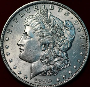 Uncirculated 1890 Philadelphia Mint Silver Morgan Dollar - Picture 1 of 2
