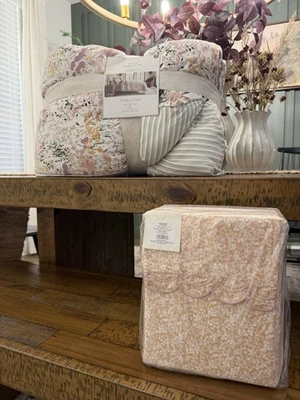 Queen Studio McGee Comforter Set + Scalloped Ditsy Floral Sheets NEW - Image 1 of 4