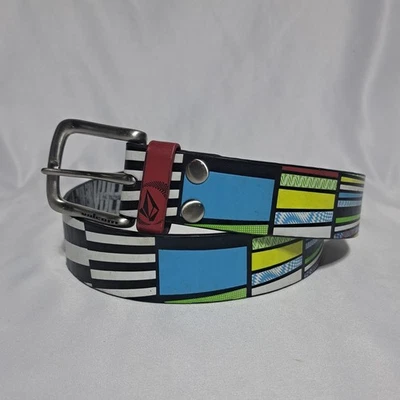 Y2K Volcom Colorblock Striped Belt 37" FLAWED - Image 1 of 4