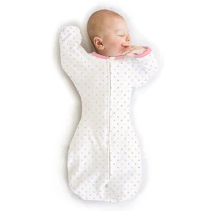 SwaddleDesigns Transitional Swaddle Sack Arms Up 3-6mo Pink Tiny Triangles - Picture 1 of 9