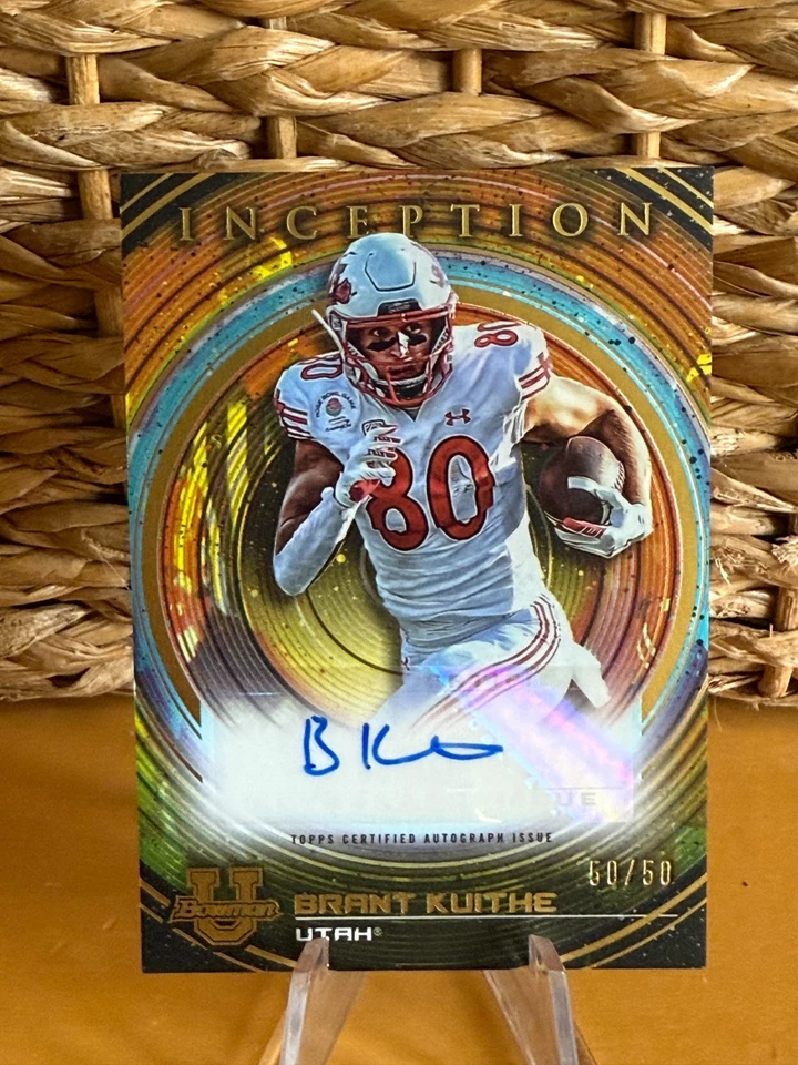 R1983 2022-23 Bowman U Inception Auto Brant Kuithe Gold 50/50 Utah - Image 1 of 2