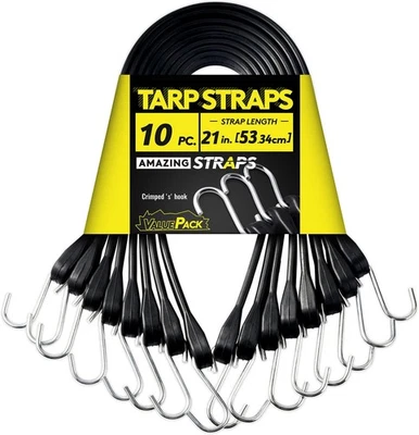 Rubber Bungee Cords Heavy Duty Outdoor with 1.8X Max Stretch & Over 176 lbs Load - Image 1 of 4