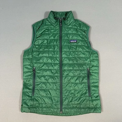 Patagonia Nano Puff Vest Mens Medium Conifer Green Full Zip Primaloft Insulated - Image 1 of 4