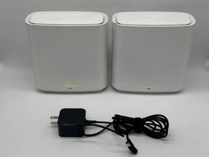 ASUS ZenWiFi AXE6600 Tri-Band Mesh Wi-Fi 6E System ET8 White 2 Pack Used Read - Picture 1 of 11