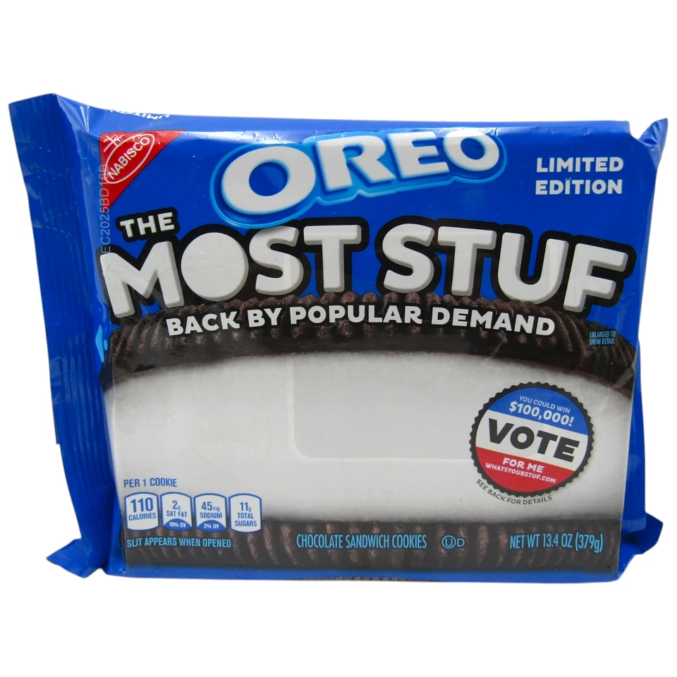 2 Oreo The Most Stuf Limited Edition Chocolate Sandwich Cookies 13.4 Oz