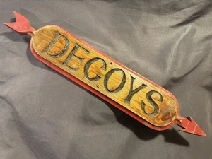 Antique Folk Art Carved Wooden Painted DECOYS Directional Advertising Sign - Picture 1 of 12