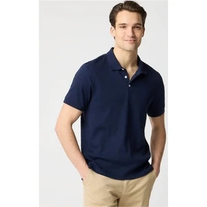 Polo uomo J.Crew media blu navy cotone manica corta casual classica nuova senza etichette - Foto 1 di 10