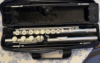 Flauta de plata esterlina Armstrong 303B agujero abierto pie B con soportes Foto 1 de 4