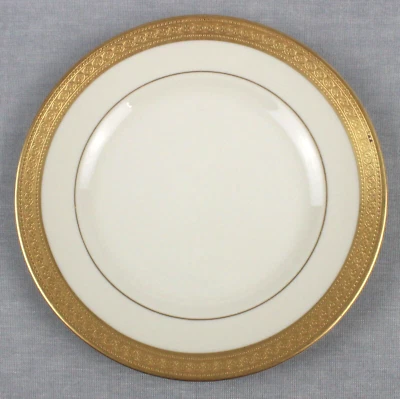 Syracuse China Old Ivory Bracelet Pattern 6 inch Plate Bread Salad Dessert Gold - Image 1 of 4