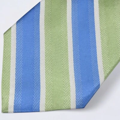 NUEVA Corbata Nautica Repp Adulto 57x3.5 Azul Verde Rayas 100% Seda Formal Foto 1 de 4