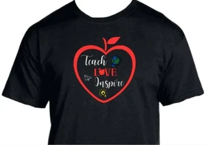 Teach Love Inspire - FREE SHIPPING - Teacher Valentine's Day Shirt - Picture 1 of 11