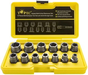 Stripped Bolt Extractor Impact Socket Set 13 PCS Damaged Bolt Remover Easy Out - Picture 1 of 12