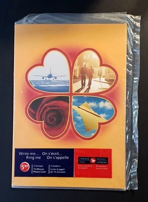Stamps Canada Mint: #2047 "Write Me...Ring Me" 4 hearts design in orig. P.O. pkg - Image 1 of 2