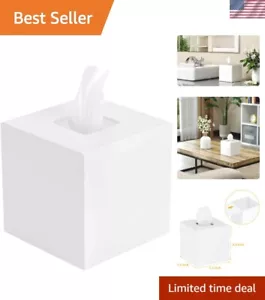 Stylish White Square Tissue Box - Durable Acrylic Holder for Multi-Use Spaces - Picture 1 of 9