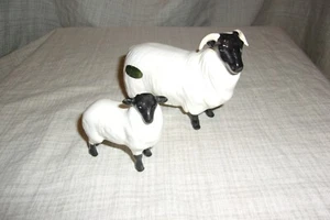 Vtg Beswick England Porcelain Farm Animal Sheep Ewe Lamb Baby Black Face Family - Picture 1 of 24