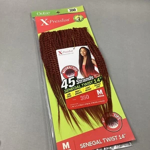 14" Medium #350 Copper Senegal Twist Pre-looped Crochet Hair 45 Strands - Picture 1 of 6