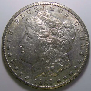 1887-S Morgan Silver Dollar AU i673 - Picture 1 of 2